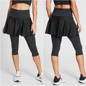 Athleta Skirt A Game 2 In 1 Crop Tight Skort Skirted Leggings Athletic Black 1X